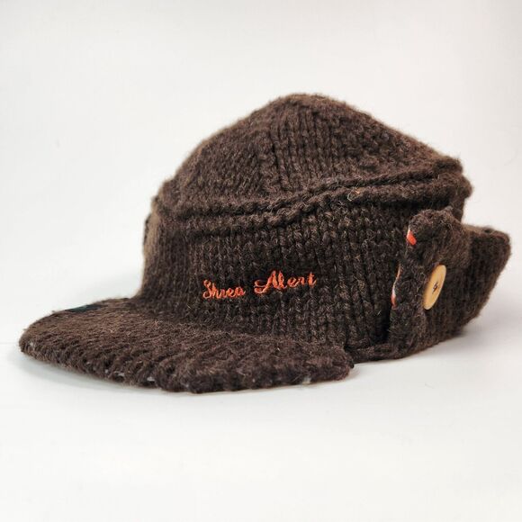 Vtg Shred Alert Hat Y2k Knit‎ Wool Blend Embroidered Flat Brim Snowboard Winter - Picture 1 of 13